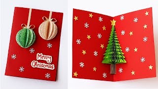 3D Christmas Pop Up Card  How To Make Christmas Tree Greeting Card [upl. by Amado]