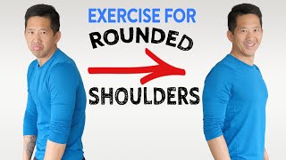 Beginner Exercise For Rounded Shoulders  Simple no gym shoulder exercise [upl. by Jarib13]