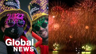 New Years 2022 countdown celebrations around the world  FULL [upl. by Atiuqer538]