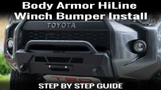 5th Gen 4Runner  Body Armor HiLine Winch Bumper Install [upl. by Bonnee]