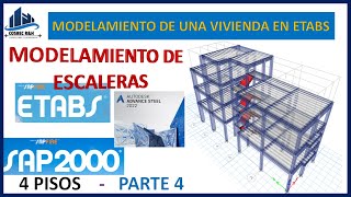 MODELAMIENTO DE ESCALERAS de una Vivienda en ETABS  Parte 4 [upl. by Chappy]