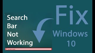 How to Fix Search Bar Not Working in Windows 10  Solved [upl. by Noivert698]