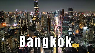 Bangkok City Skyline 4K Thailand 🇹🇭 Night By Drone [upl. by Rudelson]