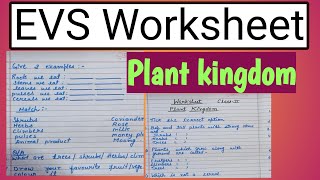 EVS worksheet Class 2 EVS Plant kingdom worksheet [upl. by Ainival642]