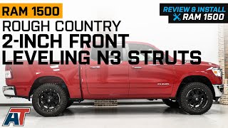 20192022 RAM 1500 Rough Country 2Inch Front Leveling N3 Struts Review amp Install [upl. by Aidni]