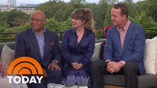 Kelly Clarkson Peyton Manning Mike Tirico talk opening ceremony [upl. by Dwaine]