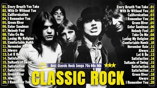 Best Classic Rock Songs 70s 80s 90s  Queen Guns N Roses ACDC Nirvana U2 Pink Floyd Bon Jovi [upl. by Gereld26]