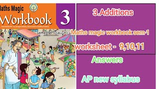 3rd class maths magic workbook sem1 Additions worksheet 91011 Answers studiesbynadiya4403 [upl. by Steinman]