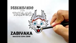 ZABIVAKA  Mascote COPA 2018 Desenhando com Thiago 215 [upl. by Odla]