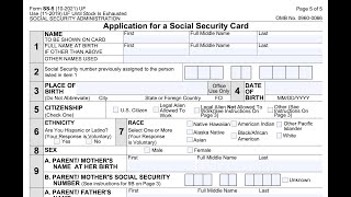 Form SS5 walkthrough Application for Social Security card [upl. by Ejroj758]