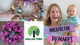 How to make Dollar Tree DIY Wreaths easiest tutorial [upl. by Kazue786]