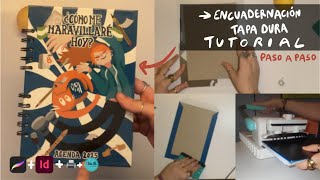 Cómo hacer la tapa dura para cuadernos o agendas  papel adhesivo  Encuadernación tutorial 📚📐💡 [upl. by Irwin]