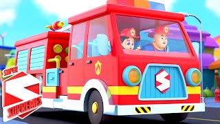 Fire Truck Song  The Big Red Fire Truck  Firefighters Song  Nursery Rhymes with Super Supremes [upl. by Greg]