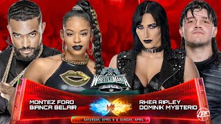 Mixed Gender Tag Team  Montez Ford  Bianca Belair VS Dominik Mysterio  Rhea Ripley  WWE 2K23 [upl. by Nauaj658]