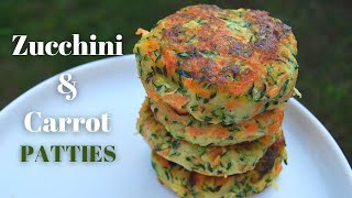 Zucchini and Carrot Fritters Recipe Zucchini Patties Recipe The Best Vegan Zucchini Recipe [upl. by Morocco]