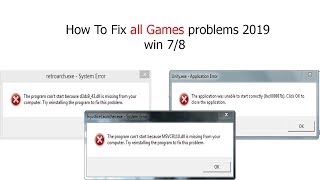 how to solve all games load problems win 7  8  81  10 [upl. by Orlanta]