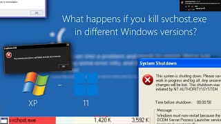 What happens if you kill svchostexe in different Windows versions [upl. by Maddy]