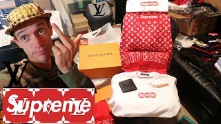 SUPREME x LOUIS VUITTON PICKUPS IN HAND REVIEW [upl. by Sura]