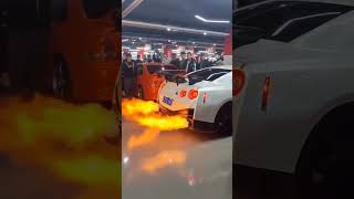 Nissan GTR spitting fire from the exhaust🚀 youtubeshorts gtr nissan nissanskyline [upl. by Ellirpa880]