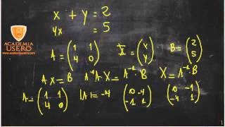 Resolver un sistema de ecuaciones por matrices Matemáticas 2º Bach Academia Usero Estepona [upl. by Maximilianus871]