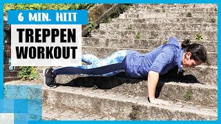 TreppenKrafttraining für Anfänger Das 6 Minuten Full BodyWorkout für zwischendurch [upl. by Yattirb922]