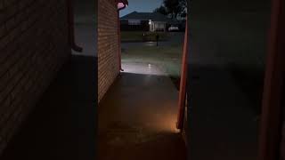 Tornado siren blares in Oklahoma as rain falls and lightning flashes [upl. by Annavahs907]