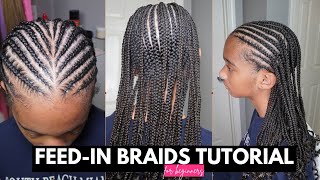 FeedIn Braids Tutorial  Perfect for Beginners [upl. by Friedland41]