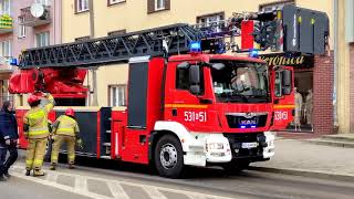 Nowa Drabina w Akcji MAN TGM 18320 Rosenbauer SD40 L42AXS 531N51 JRG OSTRÓDA [upl. by Rahab]