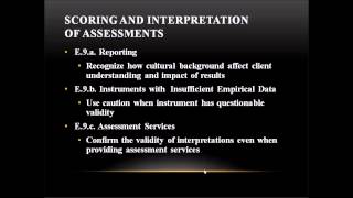 Counseling Ethics  Evaluation Assessment and Interpretation [upl. by Eneleuqcaj683]