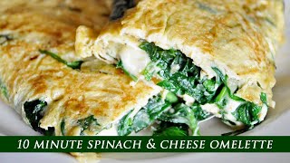 Spinach amp Cheese Omelette  Easy Breakfast Recipe [upl. by Elia]