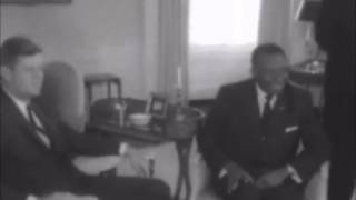 February 5 1962  President John F Kennedy meeting Prime Minister Cyrille Adoula of Congo [upl. by Balfour992]