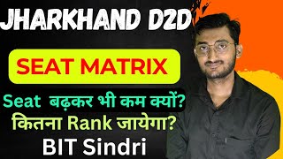 Jharkhand D2D Seat Matrix 2024  BIT Sindri [upl. by Eniamraj]