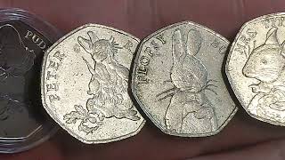 4 MOST VALUABLE BEATRIX POTTER 50 PENCE COINS [upl. by Azpurua]