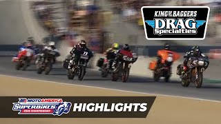 MotoAmerica Drag Specialties King of the Baggers Race Highlights at Laguna Seca 2020 [upl. by Asert350]