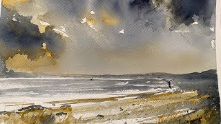 Demo of Dramatic sky and beach using just two colours [upl. by Helga]