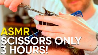 ASMR BARBER 💈 Scissors Only  3 Hours [upl. by Rog]