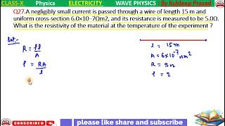 A negligibly small current is passed through a wire of length 15 m and uniform crosssection 60 × 1 [upl. by Olwena]