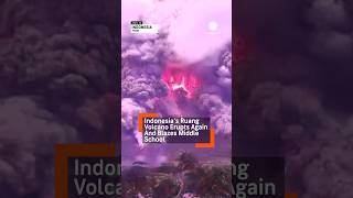 Ruang Volcano Erupts with Lightning Blazes Nearby School [upl. by Wooldridge458]