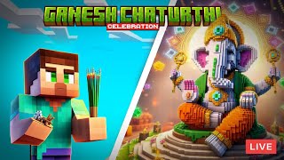 Ganesh Chaturthi Celebration in minecraft live shortslive ganeshchaturthi [upl. by Ailemak46]