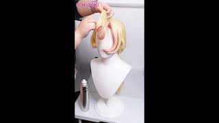 Wig Tutorial 【Pre Crimped】DokiDoki Anime Cosplay Wig Long Straight Yellow Red Hair [upl. by Trimble]