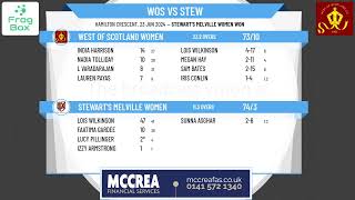 West of Scotland Women v Stewarts Melville Women [upl. by Dyrrej541]