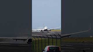 Bounced Crosswind Landing B737 Ryanair Lajes Azores shorts [upl. by Matty640]