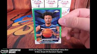 202324 Topps Chrome Basketball Value Box 10 Box Break 4 [upl. by Notle]