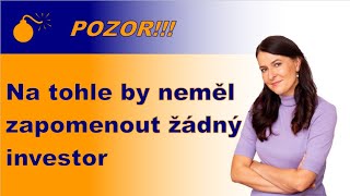 Na tohle by neměl zapomenout žádný investor [upl. by Lochner]