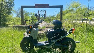 Exploring Gravel Roads and a Derelict Bridge  Honda Ruckus Adventure [upl. by Asyle997]