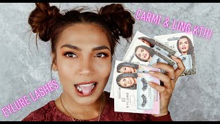 Carmi Mua amp LingKT Collab with Eylure Lashes  review [upl. by Arva]