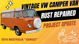 1974 VW Westfalia Vintage Campervan Project Update Rust Repaired [upl. by Bush]