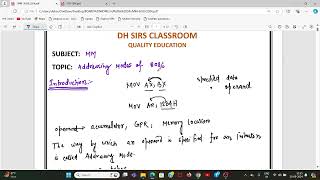 ADDRESSING MODES IN 8086NUMERICALS ON ADDRESSING MODES Dh Sir Classroom [upl. by Aihsrop]