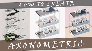 Exploded Axonometric View in Sketchup and Photoshop [upl. by Husha]