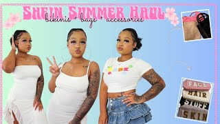 Shein Summer Haul  Bikinis  Bags  Accessories [upl. by Nauqit]